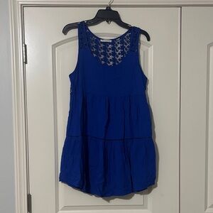 American Eagle Outfitters Royal Blue Lace Tank Top